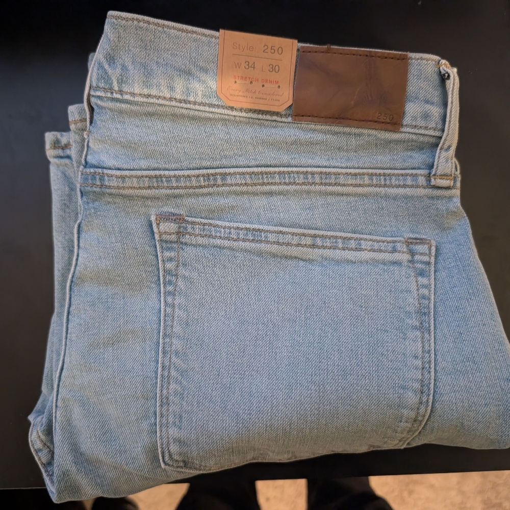NWT Men's J Crew 250 Light Blue Jeans Skinny Slim
